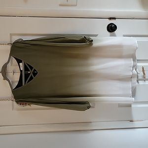 Olive and White Gradient Dress